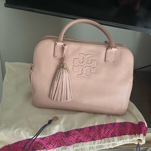 Tory Burch Thea triple zip compartment satchel.